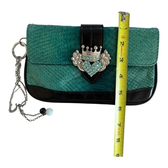 Michelle Monroe Vintage Clutch Purse Turquoise - Picture 3 of 7